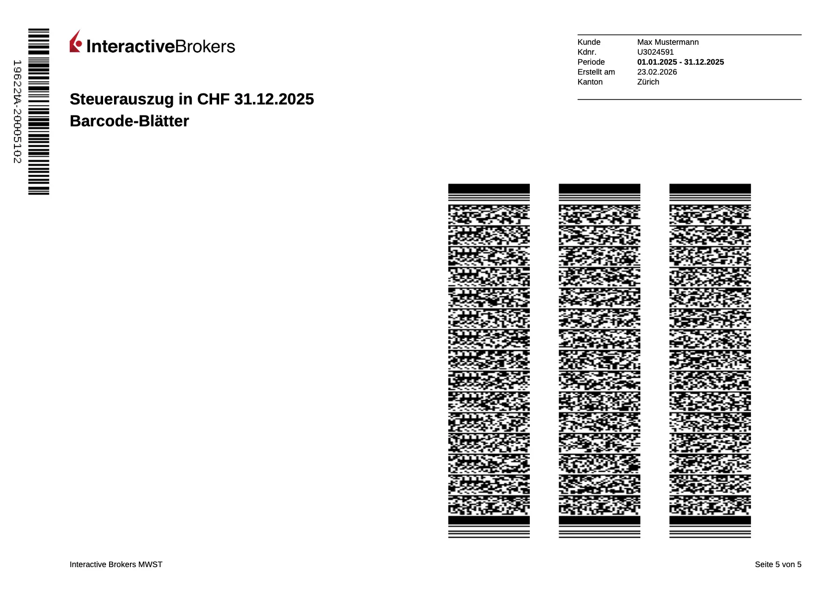 eSteuerauszug document detail view