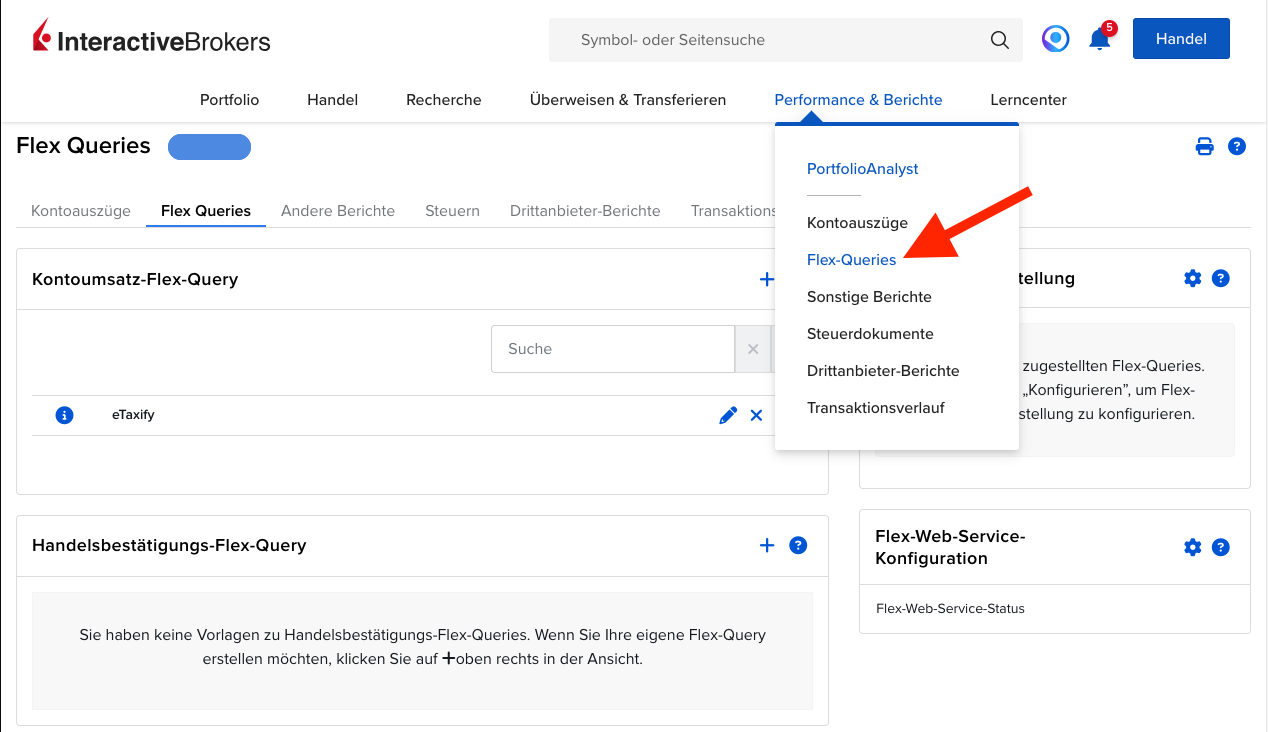 Step 1: Open Flex Queries