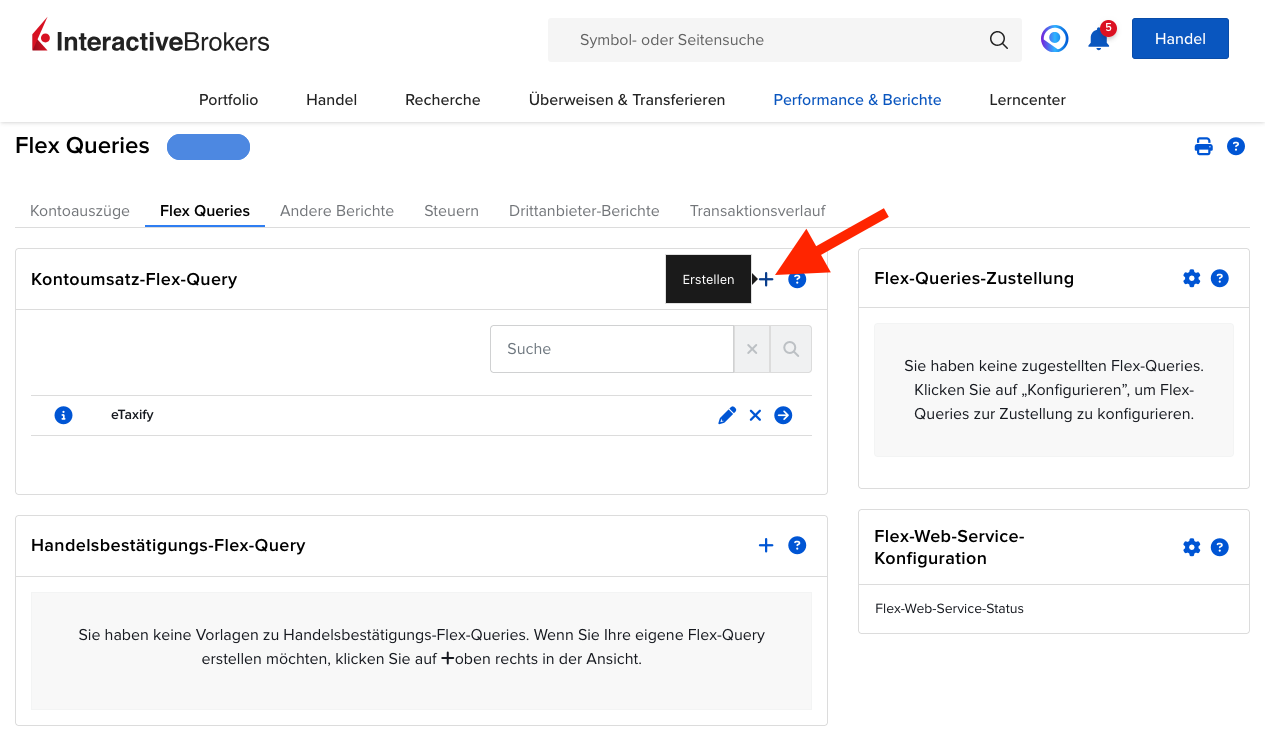 Step 2: Create a new Flex Query