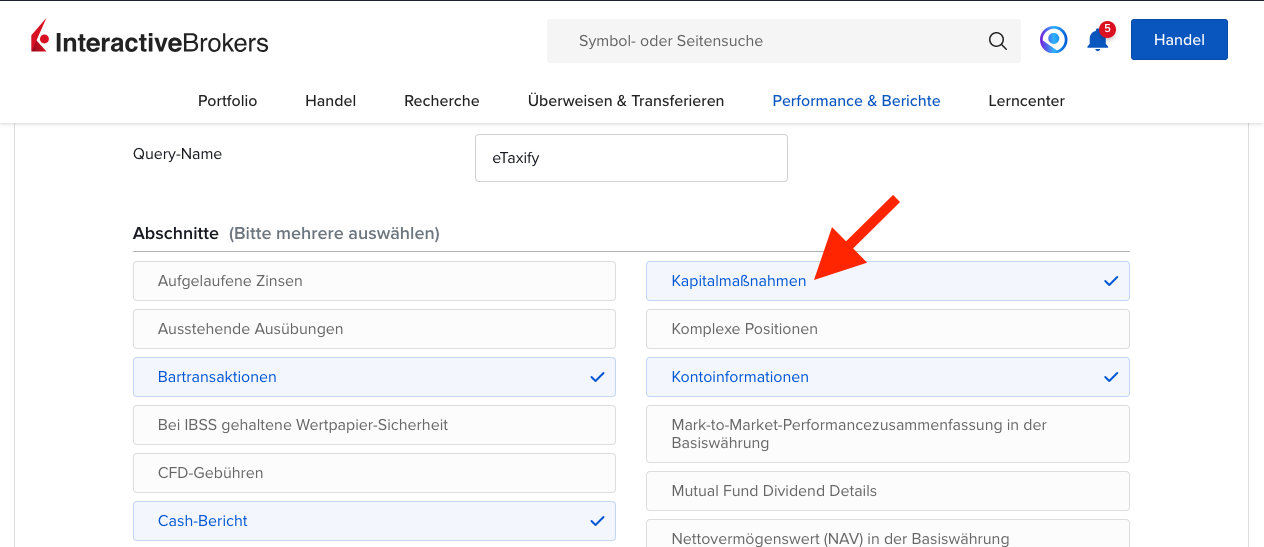 1. Select the section