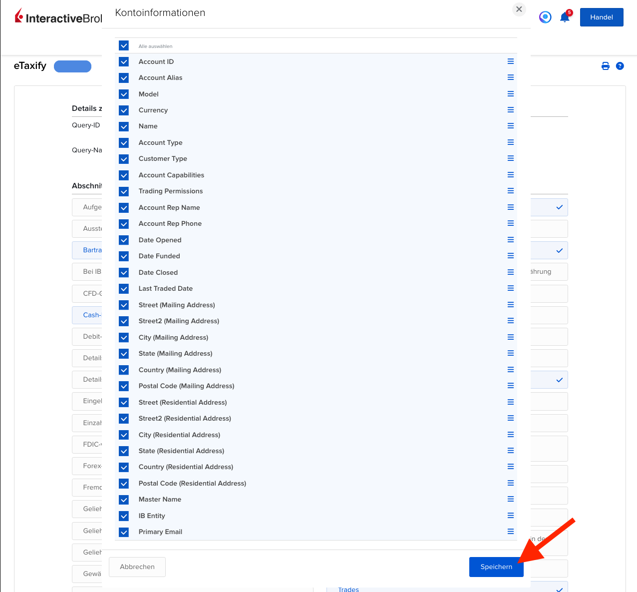 2. Select all fields and save