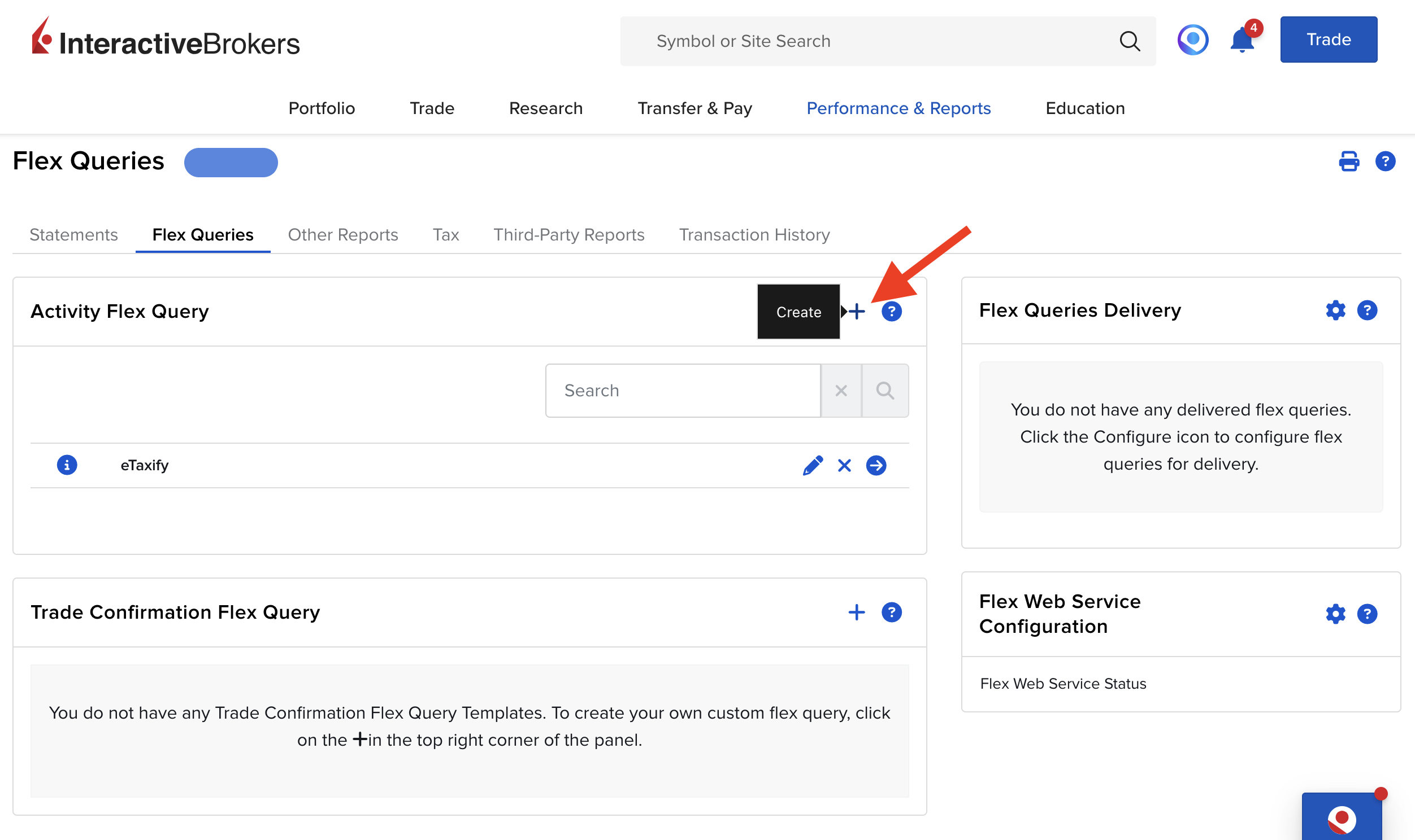 Step 2: Create a new Flex Query