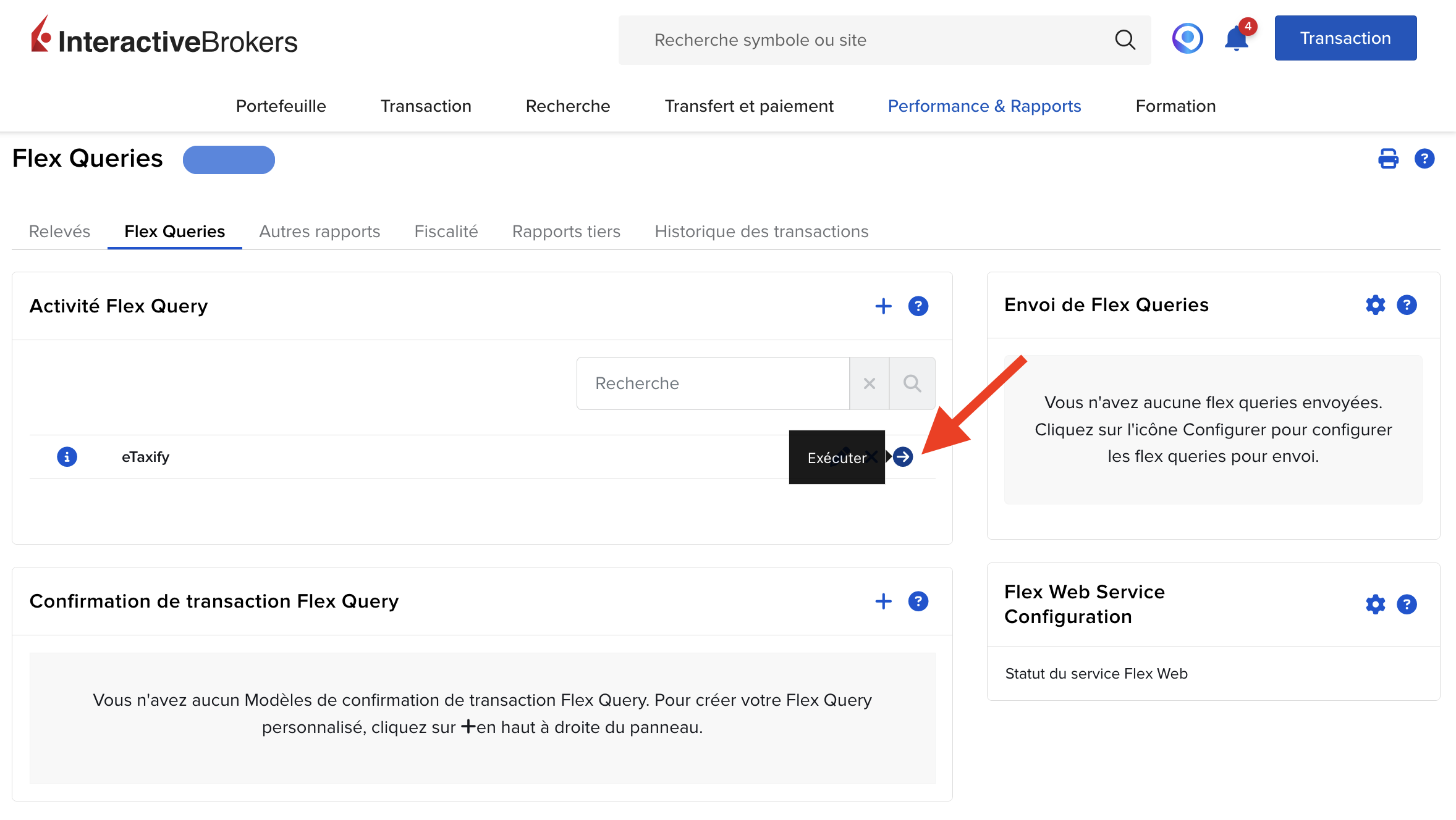 Étape 6 : Exécuter la Flex Query