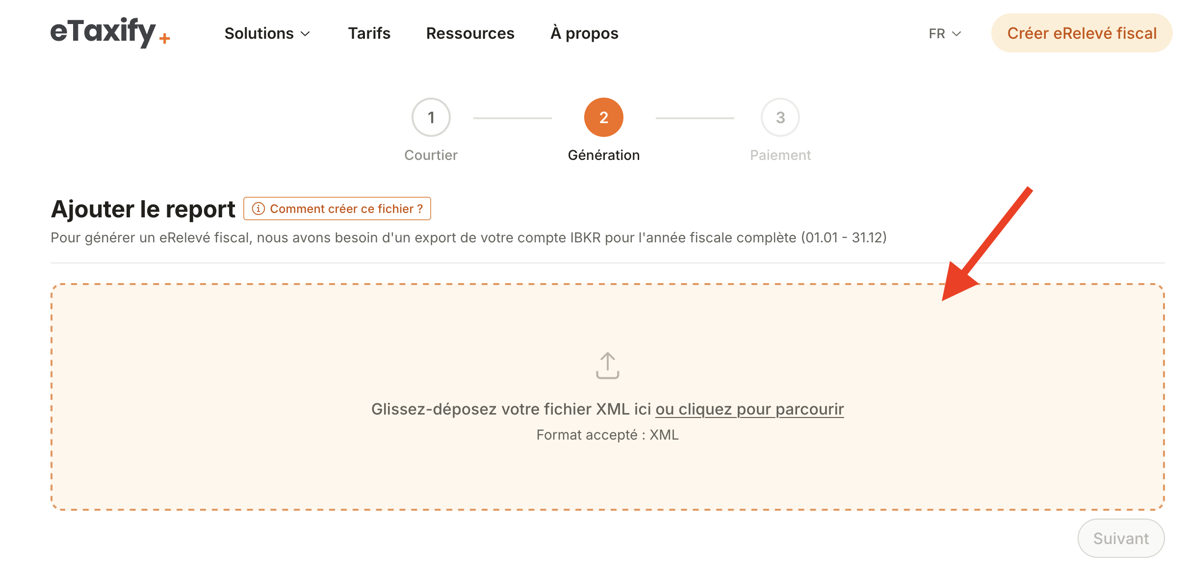 Étape 8 : Importer dans eTaxify
