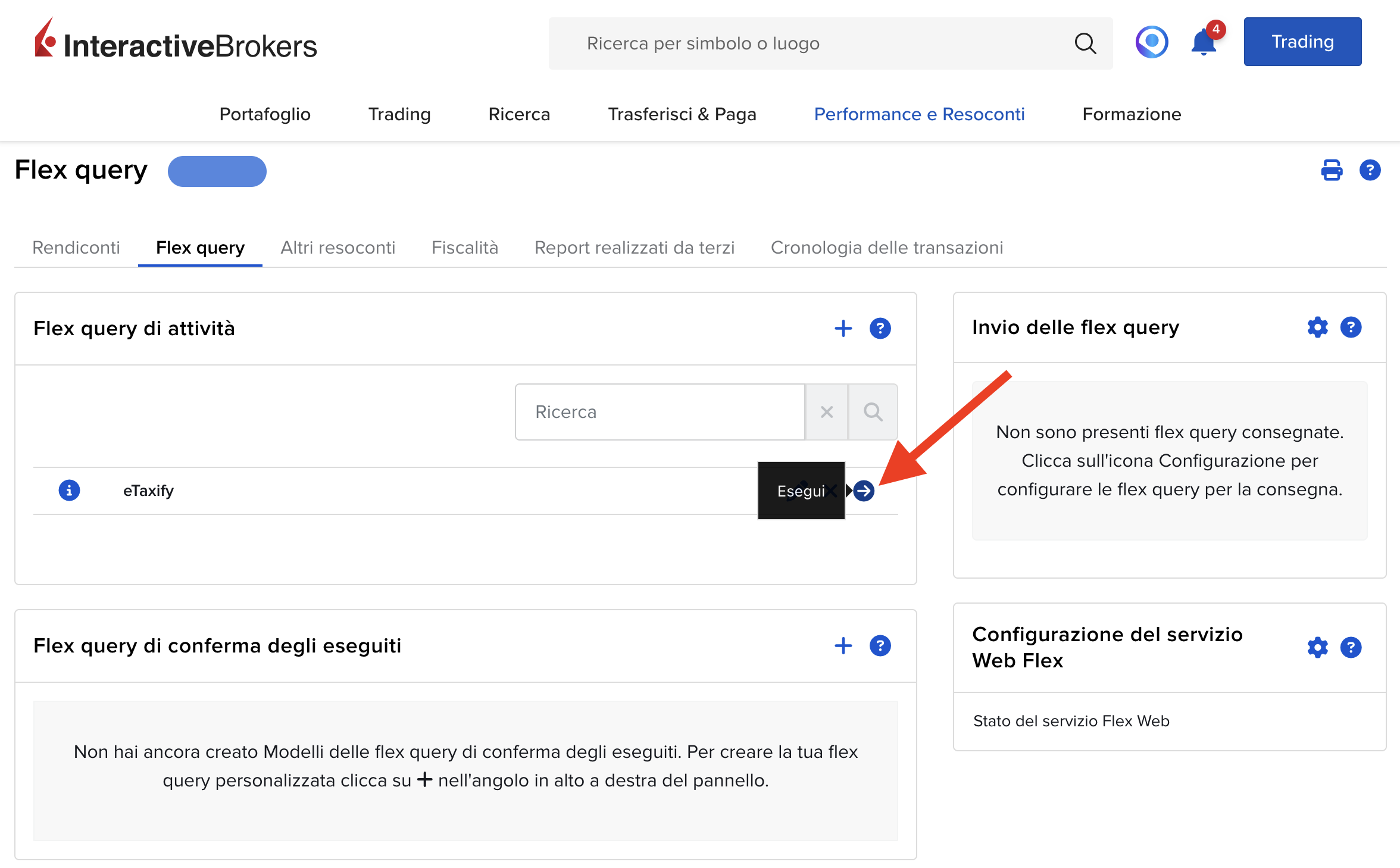 Passo 6: Eseguire la Flex Query
