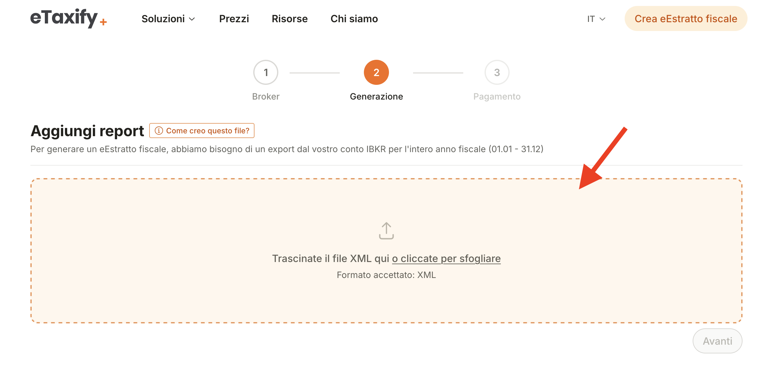 Passo 8: Caricare su eTaxify